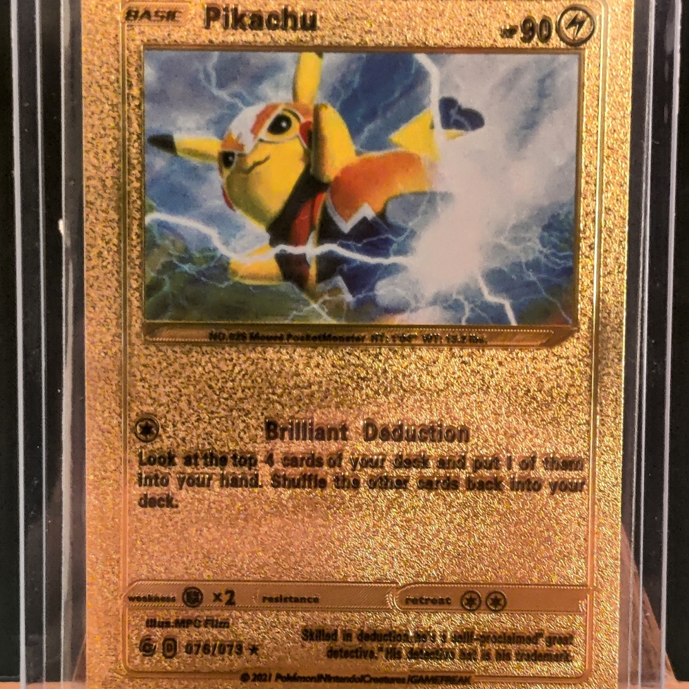 Luchador Pikachu Libre 076/073 Secret Rare Gold Foil FanArt Pokemon Card HP 90